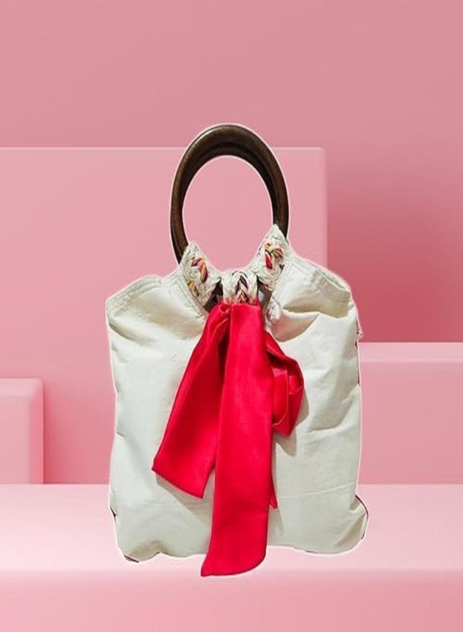 ATHZ semi formal high fashion ladies handbag Plain | Fabric | Cotton | - Image 4